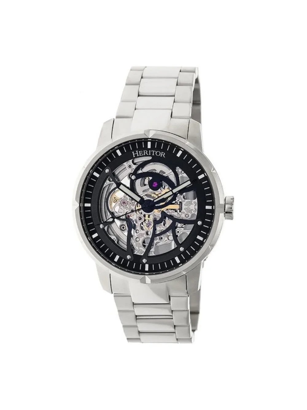 NWT Heritor Ryder Automatic Black Skeleton Dial Men's Watch